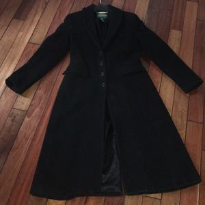 RALPH LAUREN woman’s black wool dress coat size S
